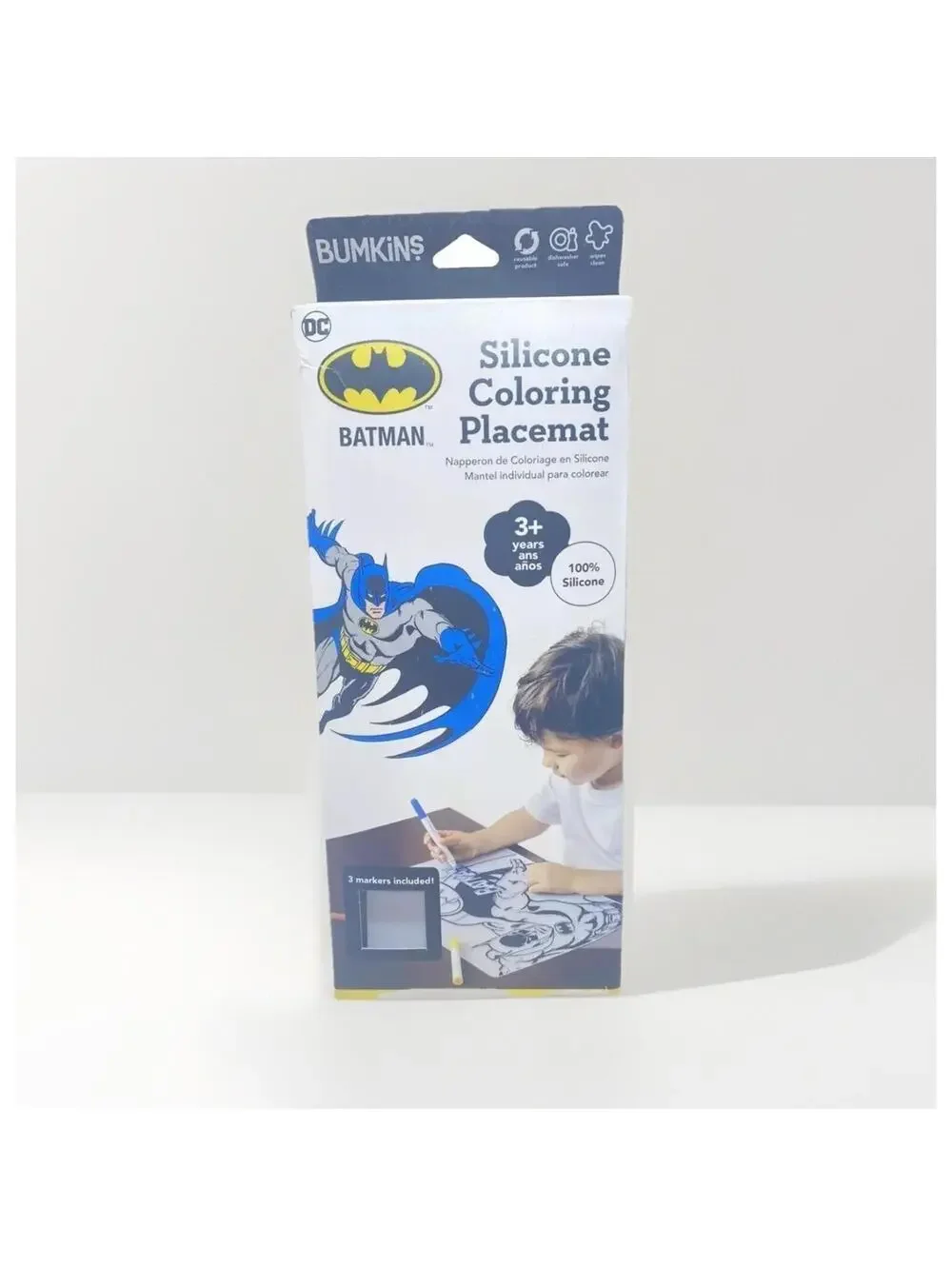 Silicone Batman Coloring Placemat New Washable Reusable Meal Time Fun Kids